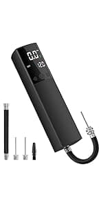 Pumteck Electric Ball Pump, Smart Air Pump Portable Fast Ball Inflation with Precise Pressure Gauge and Digital LCD Display for Football Basketball Volleyball Football (2 Pin and 1 Spout)