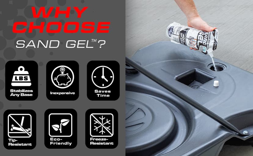 GoSports Sand Gel Weighted Base Filler for Indoor/Outdoor Basketball Hoops, Umbrella Bases, & More - 16 oz, Just Add Water