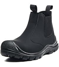 ZBVB Unisex-Adults Steel Toe Chelsea Boots, Men's Industrial Construction Shoes, Waterproof, Lightweight, Comfortable, Non-slip Safety Boots