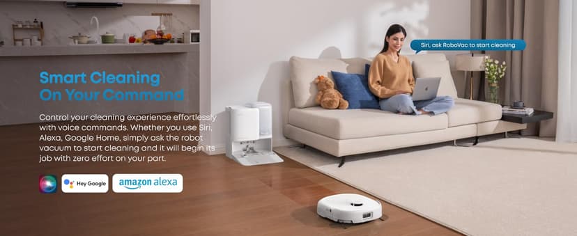 eufy Robot Vacuum E25, HydroJet System with Roller Mop, 20,000 Pa Turbo Suction, All-in-One Robot Vacuum and Mop Combo, Edge-to-Corner Cleaning, Zero-Tangle Design, AI Obstacle Avoidanced, White