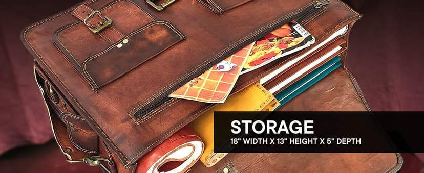 cuero Leather Messenger Bag for Men, 18 Inch Laptop Crossbody, Handmade Leather Shoulder Satchel Bag for Men, Full Grain Business Briefcase for Office/Work/Travel - Vintage Brown