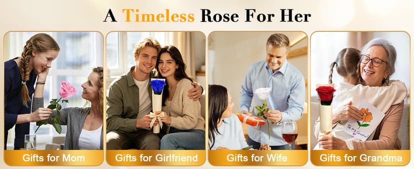 Preserved Rose Flowers for Delivery, Single Red Forever Roses Real Flower Gifts for Women Mom, Mother's Day Wife Anniversary Wedding Graduation Christmas Valentine's Day Rose Gifts for Her Girlfriend B0HBVTMNM1