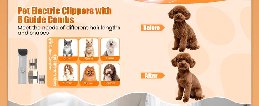 AIRROBO Dog Grooming Vacuum and Kit with Clipper Nail Trimmer Grinder, 12000Pa Pet Vacuum for Shedding Grooming, 2L Large Capacity Dog Hair Vacuum with 8 Pet Grooming Tools, PG100 Plus