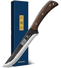 Butcher Knife Set, Hand Forged Butcher Chef Knife Set with Roll Bag, Sharp Meat Cleaver Knife & Bone Chopper Knives & Fillet Knives for Home & Camping & BBQ Gift for Men