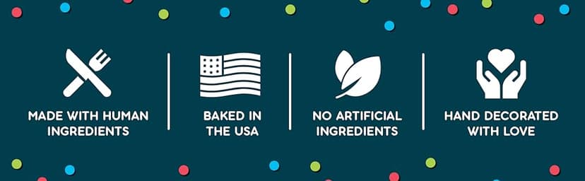 Dog Birthday Cookies - Treats for Dogs at Any Age - Made With Human-Grade Ingredients - Happy Bday Cookies for Boy or Girl Puppy - First Bday Gift - Baked Fresh in USA