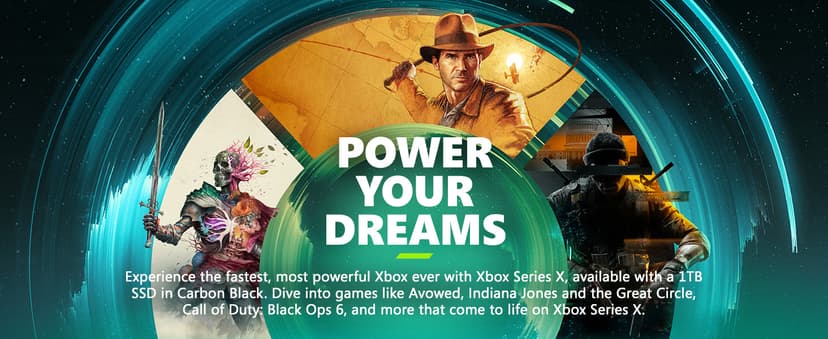 Xbox Series X - Gaming Console - 1TB SSD - Includes Wireless Controller - 4K Gaming - 120FPS - Carbon Black