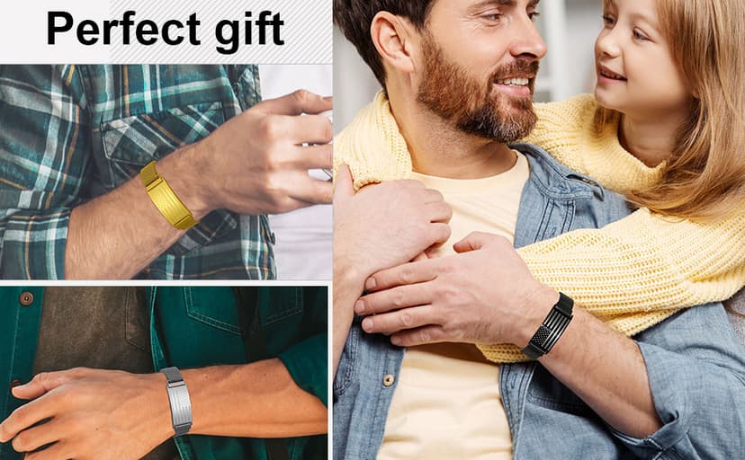 To My Dad/New Dad/Stepdad/Father-in-Law Bracelet, Adjustable Stainless Steel American Flag Bracelet Jewelry, Birthday Valentine Father’s Day Gifts