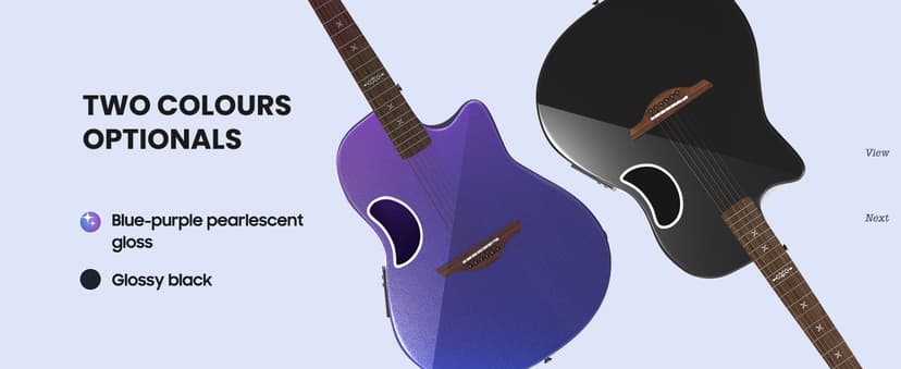CAHAYA Acoustic Electric Guitar Kit - 41” Carbon Fiber Adult Beginner Set with Bag and Strap Built-In Pickup Rich Resonance & Warm Tone for Performance Ready, Pearl Blue-Purple Finish