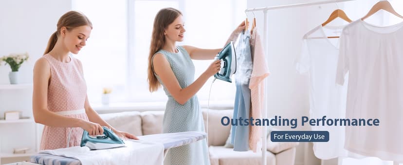 Sundu 1500W Clothes Iron, Steam Iron for Clothes - Ceramic Nonstick Soleplate for Fast Gliding, Self-Clean, Auto Shut-Off, 11.8oz Large Water Tank, Lightweight for Home & Travel Use, Green