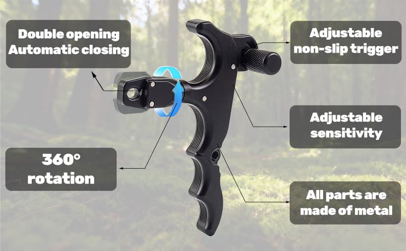 NOVASPARK 360° Rotating Archery Thumb Release for Compound Bow - Adjustable Trigger Sensitivity, Target Panic Aid Kit with Crisp Break & Setup Tools for Target & Hunting