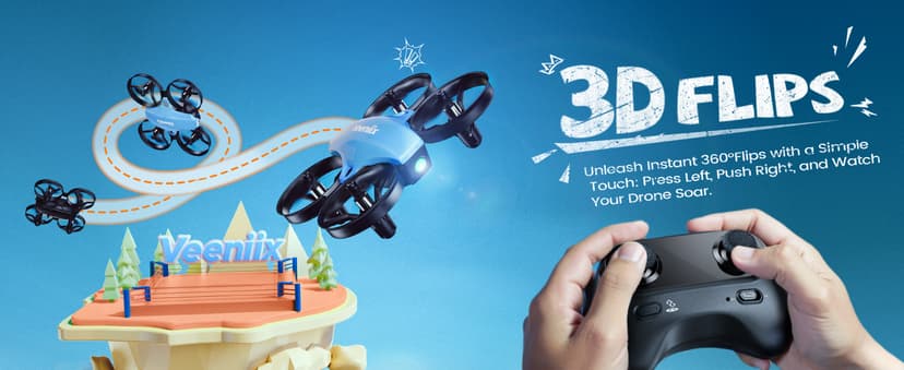 Veeniix V995 Mini Drones for Kids and Beginners,Indoor RC Quadcopter,Small Helicopter Plane with 3D Flips,360° Rotation,Circle Fly,Auto Hover,Headless Mode and 3 Batteries,Gift for Boys and Girls
