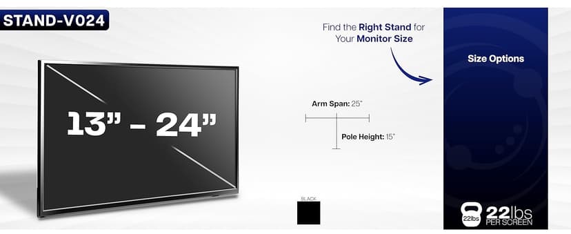VIVO Dual Monitor Desk Mount, Holds 2 Computer Screens up to 30 inches and 22lbs Each, Heavy Duty Fully Adjustable Steel Stand with C-Clamp and Grommet, Black, STAND-V002