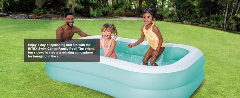 Intex 57181EP Swim Center Inflatable Family Pool: 159 Gallon Capacity – 90" x 60" x 19" – Color May Vary