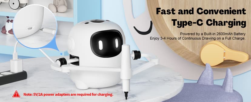 RIVGOT Drawing Robot for Kids with 150 Cards, Voice Interactive Educational Drawing Machine, Montessori Painting Learning Toys for 3 4 5 6 7 8 Year Old Boys Girls Birthday Party B0DPC68W8D