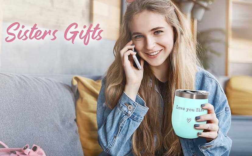 Sisters Gifts from Sister - Love You Sis - Sisters Birthday Gift - Christmas Graduation Birthday Gift for Sister, 12oz Tumbler with Straw(Mint)