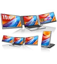 KYY Portable Monitor 15.6inch 1080P FHD USB-C, HDMI Computer Display HDR IPS Gaming Monitor w/Premium Smart Cover & Screen Protector, Speakers, for Laptop PC MAC Phone PS4 Xbox Switch