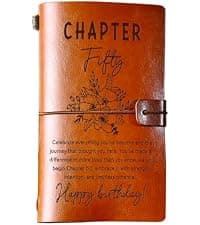 Happy Birthday Decorations Refillable Notebook, Birthday Gifts for Mom Sister Friends Female 30 40 50 60 70 80 90 Year Old PRSTENLY Birthday Gifts for Women Her Leather Journal B0GRYZVHSP