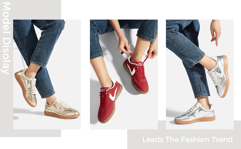 LUCKY STEP Women's Retro Fashion Sneakers Classic Casual Walking Shoes Non Slip Comfort Skate Shoes