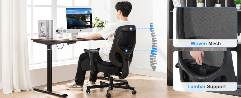 BOSMILLER Big and Tall Office Chair with Wide Thick Seat Cushion for Heavy People,700lbs Ergonomic Mesh Desk Chair with Adjustable Lumbar Support and Armrests for Adults Sitting All Day