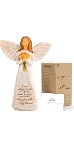 Retirement Gifts for Women, Happy Retirement Party Decorations, Retired Gifts for Teachers Coworkers Nurses Friends Sisters Retirement Gift for Woman, 5.5” Resin Angel Figurine - Retirement Gifts B0DF368QNW