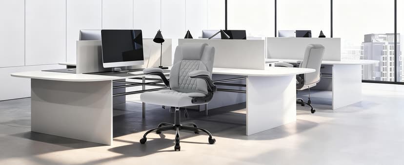Office Chair with Adjustable Inflatable Lumbar Support,Leather Ergonomic Computer Desk Chair with Flip-up Arms,Adjustable Tilt Lock,Swivel Rolling Executive PC Chair for Work,Study,Meeting.Grey