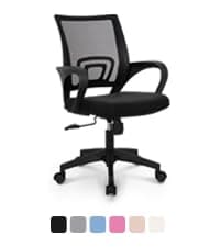 NEO CHAIR Office Desk Computer Chair Ergonomic Mesh Gaming Cushion Seat with Comfy Lumbar Mid Back Support Adjustable Height Swivel Rolling Wheels for Home Task (Mesh Black)
