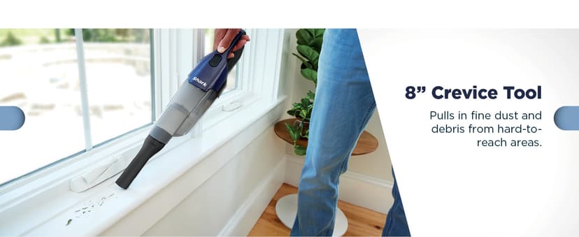 Shark Cyclone PET Handheld Vacuum with 8" Crevice Tool, HyperVelocity Suction, Navy Blue/Grey, CH701