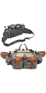 MYDAYS Fishing Chest Pack, Fly Fishing Bag for Men and Women, Tackle and Fly Boxes Storage Pack, Hunting Binocular Pack (Grey)