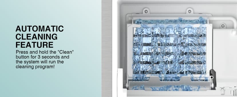 Commercial Under Counter Ice Maker 100 Lbs/Day with 30 LBS Storage Bin, Freestanding Built-in Ice Maker, 15" W Undercounter Ice Machine with Self Cleaning for Home/Bar/Cafe/Restaurant, Silver