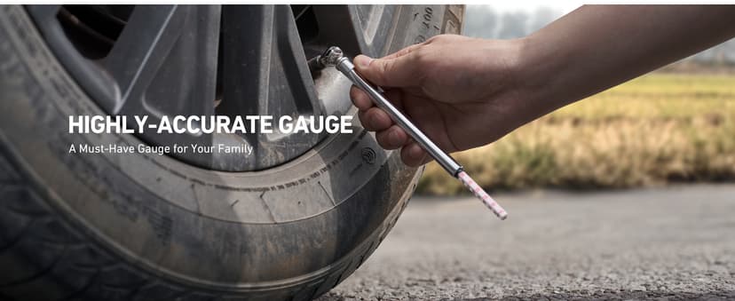 AstroAI Pencil Tire Pressure Gauge 2 Pack 10-75PSI, Calibrated to ANSI B40.1 Grade B (2%), Stainless Steel Body, Metal Made Nozzle 3 Measurements for Cars, Bikes, Vehicles