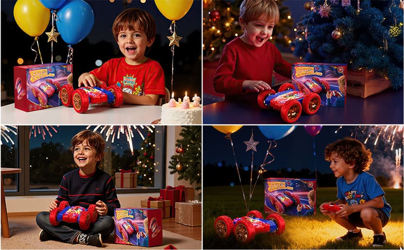 360°Flip Remote Control Car Toys for 3-12 Boy Toys, 4WD RC Cars Double-Sided with Glowing Hero Eyes & Legs, 2.4GHz Drift RC Stunt Race Car, Christmas Birthday Gifts for Boys Age 3 4 5 6 7 8 9 10 11 12