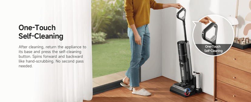 DREAME H12 PRO Vacuum Mop, Wet Dry Vacuum Cleaner for Hard Floor, Vacuum and Mop at The Same Time for Wet & Dry Messes, Auto Self-Cleaning, Edge to Edge Cleaning with Hot Air Drying