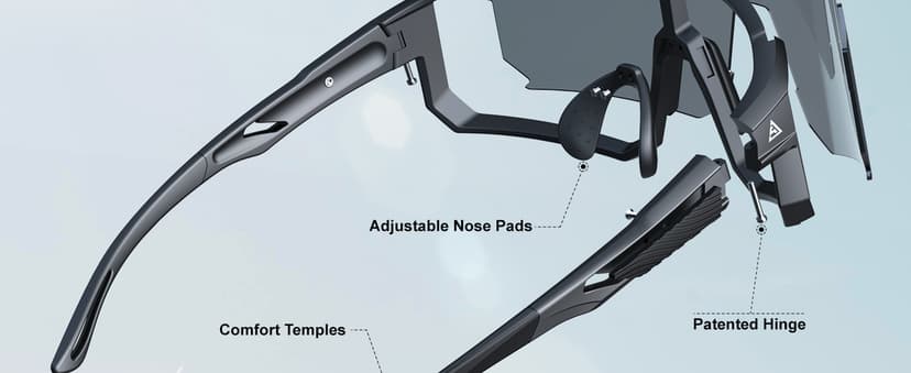 QALLY Polarized Sports Sunglasses for Men, UV400 Protection Mens Sunglasses Wrap Around Sun Glasses for Cycling Running