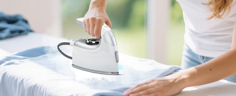 Sundu Mini Travel Iron with Steam,1000W Portable Non-Stick Soleplate Steam Samll Iron for Quilting & Sewing,300 Microsteam Holes,90ml water tank,lockable safety base,Digital Temperature Control-Silver