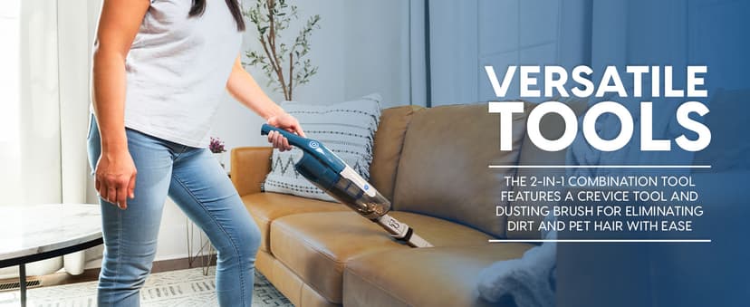 Vacmaster Portable 10.8V 2-in-1 Cordless Stick Lightweight Vacuum Cleaner with 2-Speed Power Control and LED Headlight for Hardwood Floor, Carpet & Pet Hair, Blue