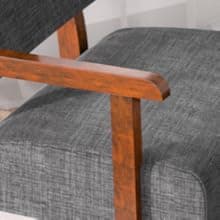 FAGAGA Accent Chair Set of 2 with Table, Living Room Chairs with Soft Seat and Armrests for Living Room Bedroom Reading Room Waiting Room, Grey (AC01)