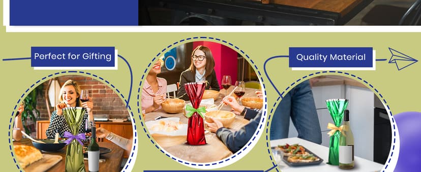 MT Products Metallic Mylar Wine Red Gift Bags for Bottles Sparkle Look - Great for a Wine Pull - (25 Pieces) (Ribbon and Rope Not Included)