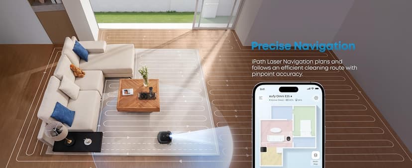 eufy Robot Vacuum E25, HydroJet System with Roller Mop, 20,000 Pa Turbo High Suction, All-in-One Robot Vacuum and Mop Combo for Home, Edge-to-Corner Cleaning, Zero-Tangle Design, AI Obstacle Avoidance