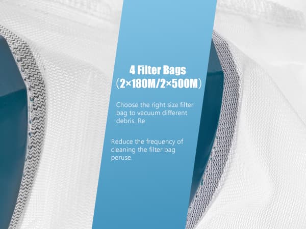 Pool Vacuum for Above Ground Pool with a Telescopic Pole, Running time up to 1H, T403 Handheld Rechargeable Pool Cleaner with Powerful Suction up to 18.5 gallons/min, Ideal for Leaves, Debris