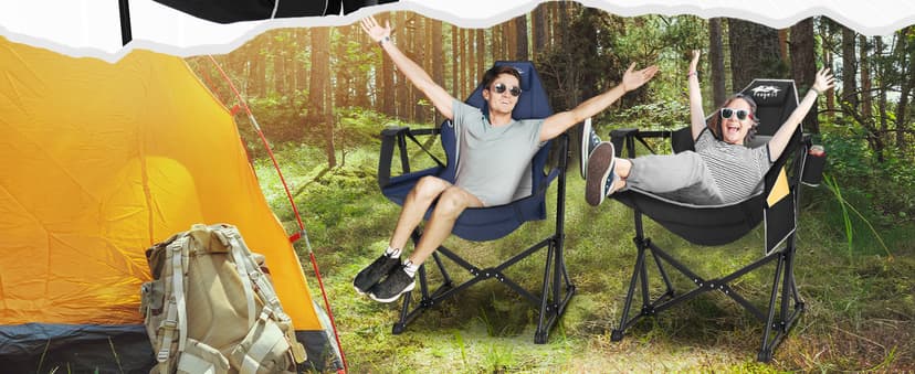 Fragess Portable Hammock Camping Chair with Adjustable Back, Folding Hammock Chair Supports 330lbs, Camping Swing Chair for Adults, Camping Hammock Chair for Lawn, Concerts, Backyard, Stargazer