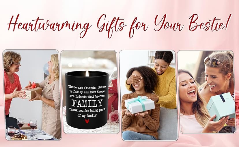 TEEZWONDER Friend Gifts for Women - Long Lasting Vanilla Lavender Candle 10 oz - Friendship Birthday Gifts for Women Men BFF Bestie Coworkers Friends Female, Scented Candles for Women Men