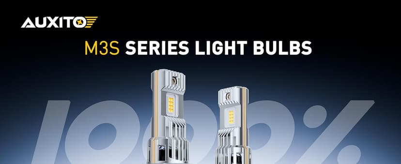 AUXITO Upgraded H7 Bulbs, 50000LM 1000% Brighter, 6500K Cool White, 1:1 Beam Pattern, Plug-N-Play with Cooling Fan, Pack of 2