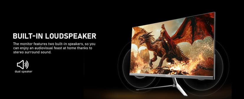 Gawfolk 24.5 Inch PC 200Hz Gaming Monitor, FHD 1080p screen, Built-in speakers,1ms without Bezel, freesync, 99% sRGB, 178 ° Angle View, HDMI、DisplayPort, Compatible with wall mounting 75*75MM - Black
