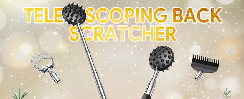 TUKUOS Telescoping Back Scratcher with 4Pcs Detachable Scratching Heads, Fathers Day Dad Gifts for Men Back Scratcher for Men/Dad/Women