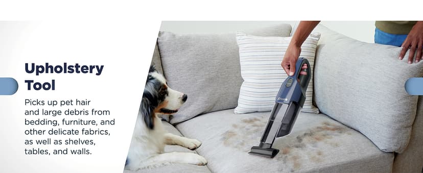 Shark Cyclone PET Handheld Vacuum with 8" Crevice Tool, HyperVelocity Suction, Navy Blue/Grey, CH701