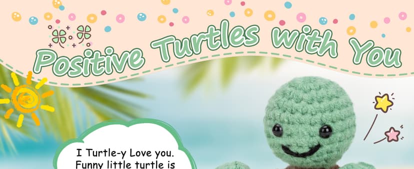 Mini Funny Turtle Best Friend Friendship Gifts for Women Men, Birthday Gifts for Friends Female Male Girls, I Love You Small Cute Stuff Things, Handmade Emotional Positive Crochet Turtle