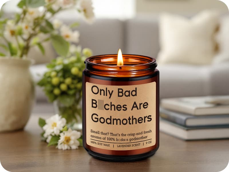 Fairy's Gift Candles, Godmother Gifts, God Mother Proposal Gifts for Women Best Friends, Godparent Day Christmas Godmother Proposal, Godmom Presents, Funny God Mom Presents for Her Bestie Sister Aunt