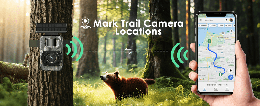 MAXDONE Solar Trail Camera WiFi Bluetooth - 4K 64MP Game Cameras with Night Vision Motion Activated IP66 Waterproof, with 5200mAh Battery and 32GB Memory Card Cameras for Outdoor and Backyard 