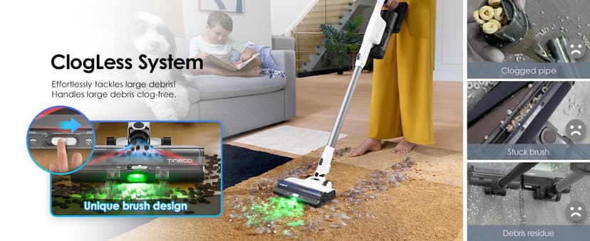 Tineco Pure ONE Station 5 Cordless Smart Vacuum with 2.5L Auto Dust Base, Full-Path Self-Cleaning, 175W Suction, ZeroTangle Tech, iLoop Smart Sensor, Suitbale for Hard Floor & Carpet