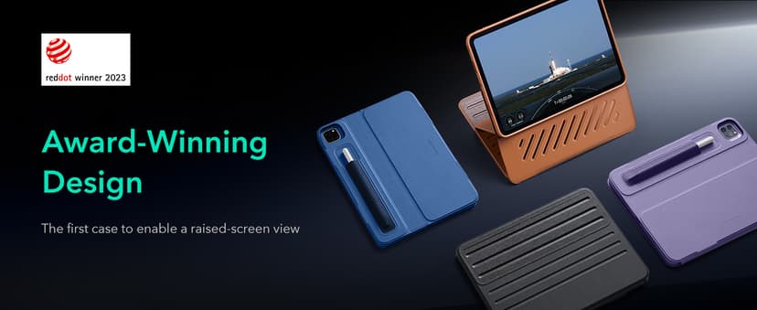 ESR for iPad Pro 11 Inch Case (2022/2021/2020/2018, 4th/3rd/2nd/1st Generation), Removable Magnetic Cover, Adjustable Portrait/Landscape Stand with Raised Display View, 9 Standing Angles, Brown